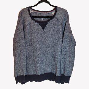 Jachs New York Men's Crewneck French Terry Sweatshirt Navy and Gray Large